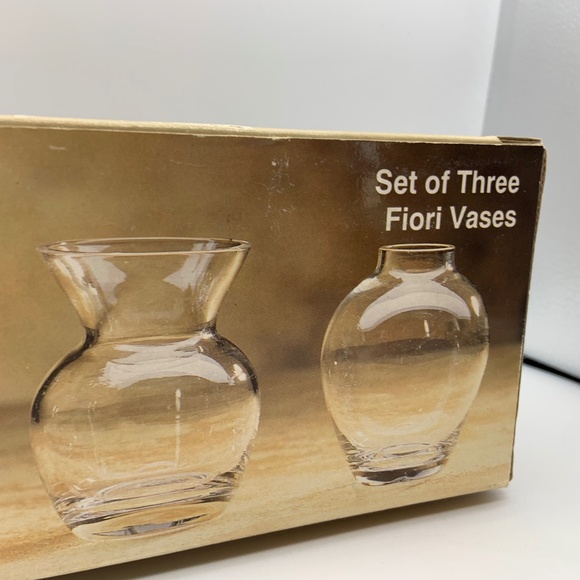 Dansk Fiori Flower Vases Small Clear Glass Vases Set of Three - Picture 4 of 10